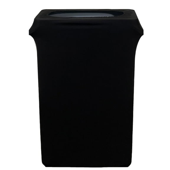 YOUR CHAIR COVERS - 23 Gallon Black Spandex Slim Jim Narrow Trash Can Cover – Wrinkle-Resistant, Stretchable, and Stylish for Events and Commercial Use