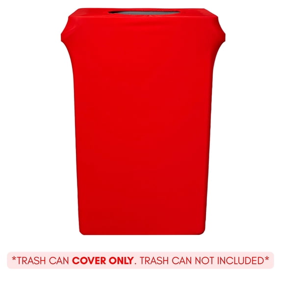 YOUR CHAIR COVERS - 23 Gallon Spandex Slim Jim Narrow Trash Can Cover - Red (Cover ONLY)