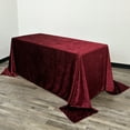 thumbnail image 1 of YOUR CHAIR COVERS - 90 x 132 Inch Rectangular Crushed Velvet Tablecloth for Weddings, Quinceanera, Events or Baby Shower - Burgundy, 1 of 6