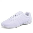 thumbnail image 1 of YOURDIARY Cheer Shoes for Women, Girls & Youth - White Cheerleading Gear, Dance, Sports, Tennis Training Athletic Flats Breathable Kids Sneakers, 1 of 8