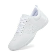 YOURDIARY Cheer Shoes for Women White Cheerleading Athletic Dance Shoes Flats Girls Tennis Walking Sneakers