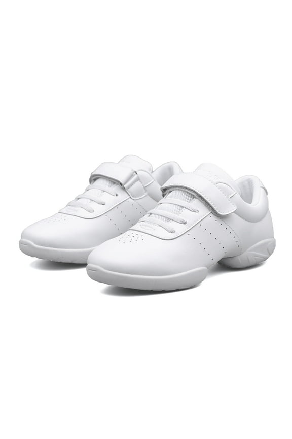 Cheer Shoes for Youth Girls, White Varsity Cheerleading Shoes for Youth, Breathable and Lightweight Dance Athletic Flats