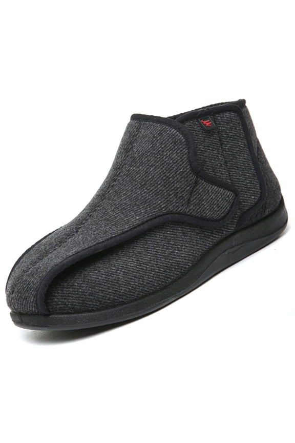 Diabetic Shoes Ankle Boots for Men Edema Adjustable Memory Foam House Shoes, Black 11.5