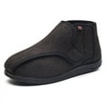 thumbnail image 1 of YOURDIARY Diabetic Shoes Ankle Boots for Men Edema Adjustable Memory Foam House Shoes, Brown 10, 1 of 5