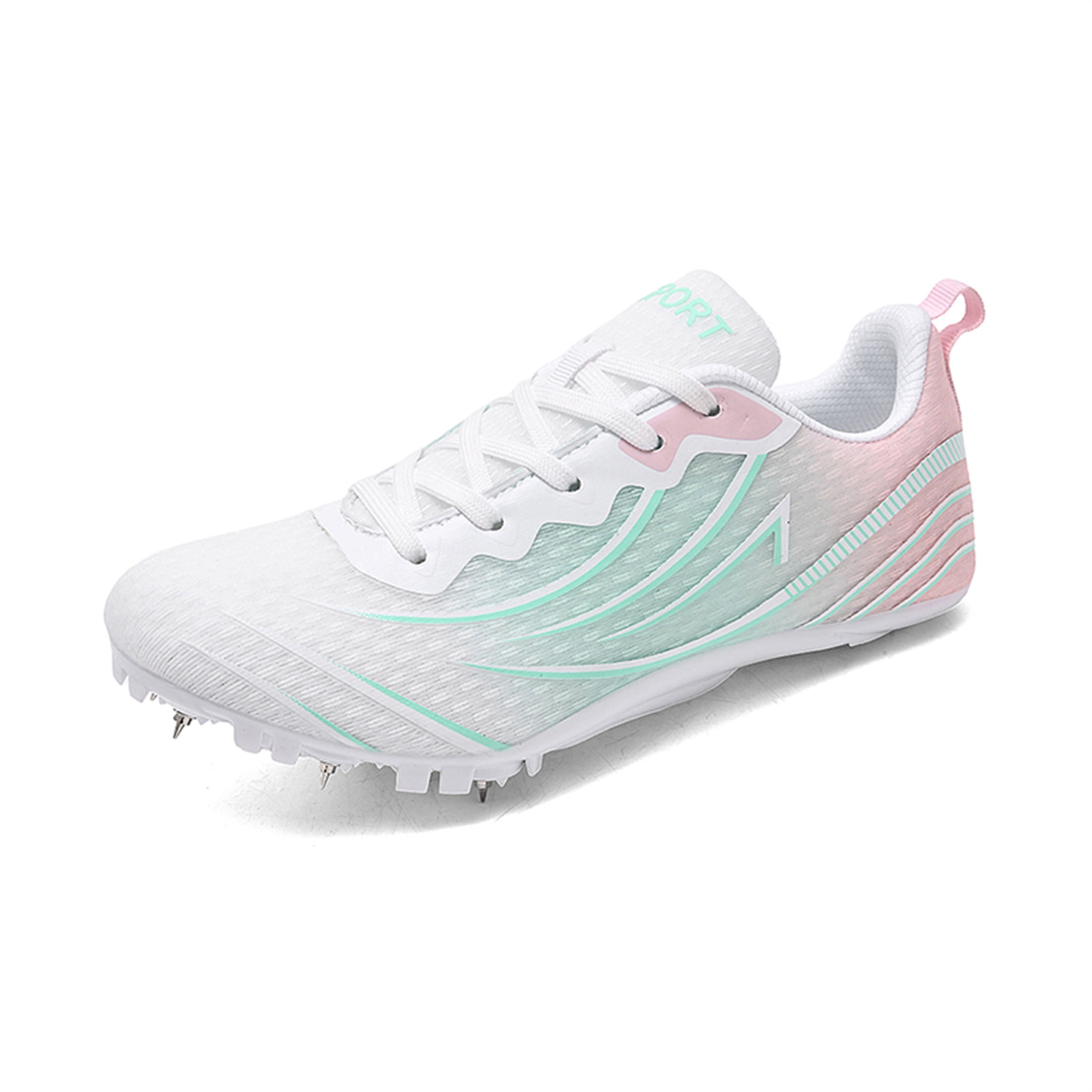 YOURDIARY Men Women Unisex Professional Track Spike Running Shoes, Breathable High Traction Athletic Sprint Cleats for Track Field Sports Training & Competitions
