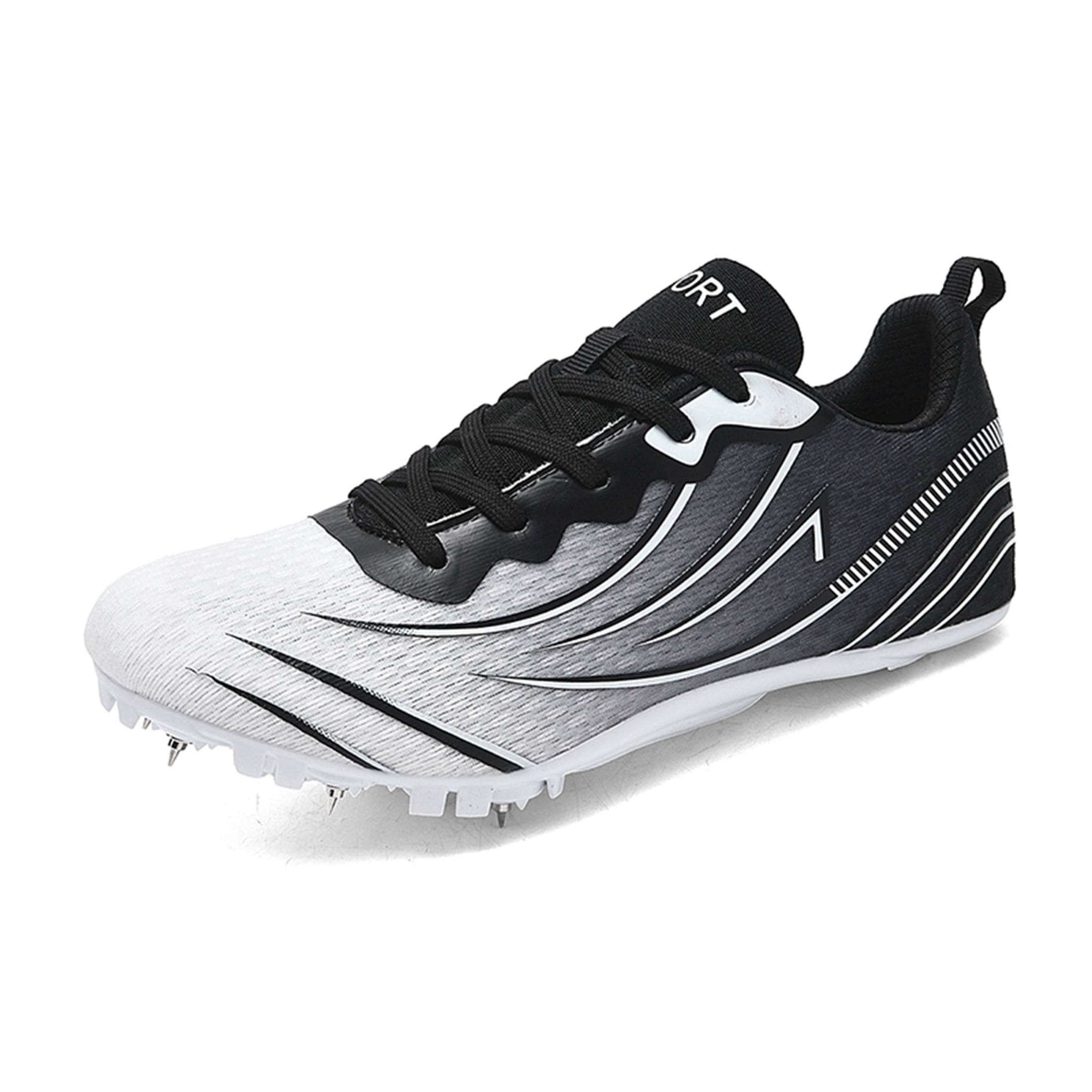 YOURDIARY Men Women Unisex Professional Track Spike Running Shoes, Breathable High Traction Athletic Sprint Cleats for Track Field Sports Training & Competitions