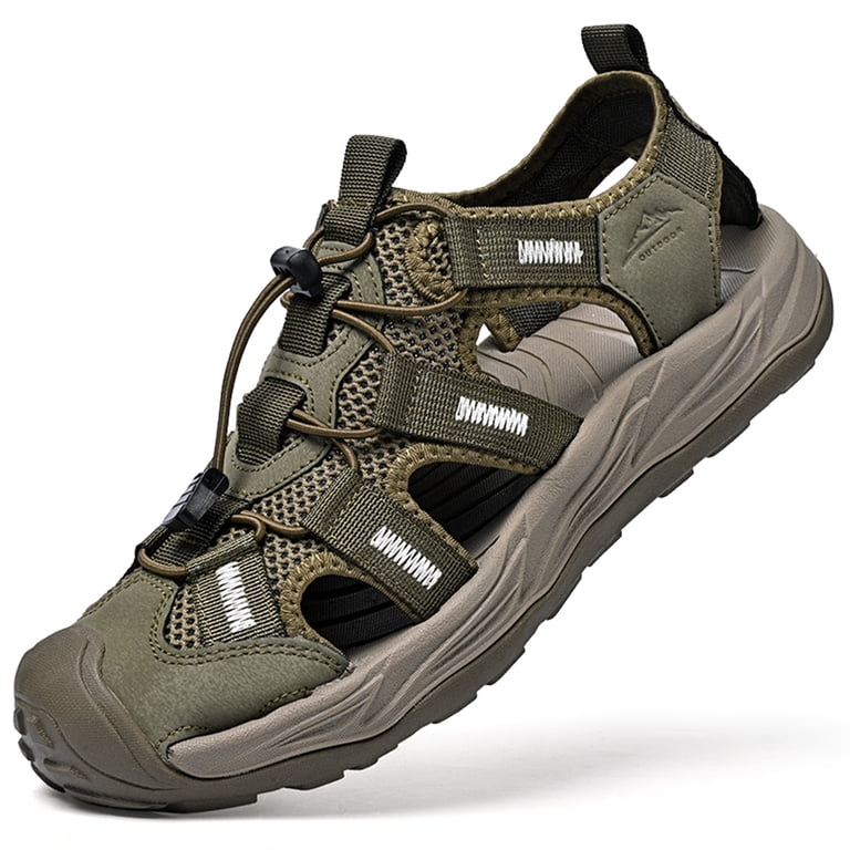Men\'s Army Green Comfortable Athletic Hiking Sport Sandals Outdoor Beach Shoes Amazon.com | KOIMED Men main image 2