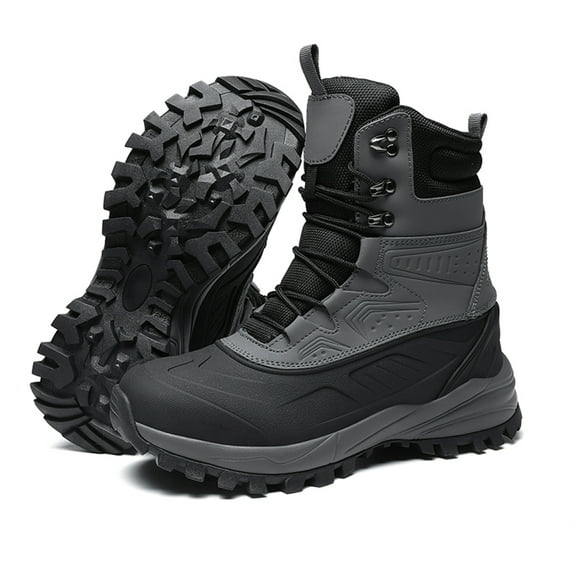 YOURDIARY Men's Insulated Waterproof Hiking Winter Snow Boots