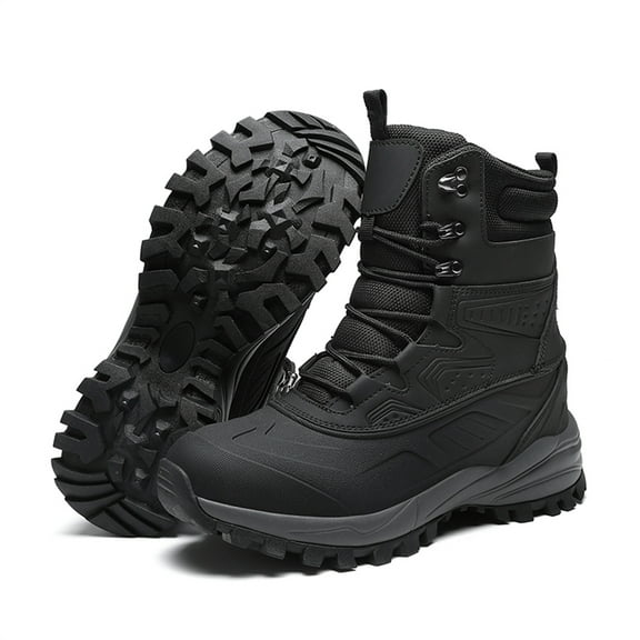 YOURDIARY Men's Insulated Waterproof Hiking Winter Snow Boots