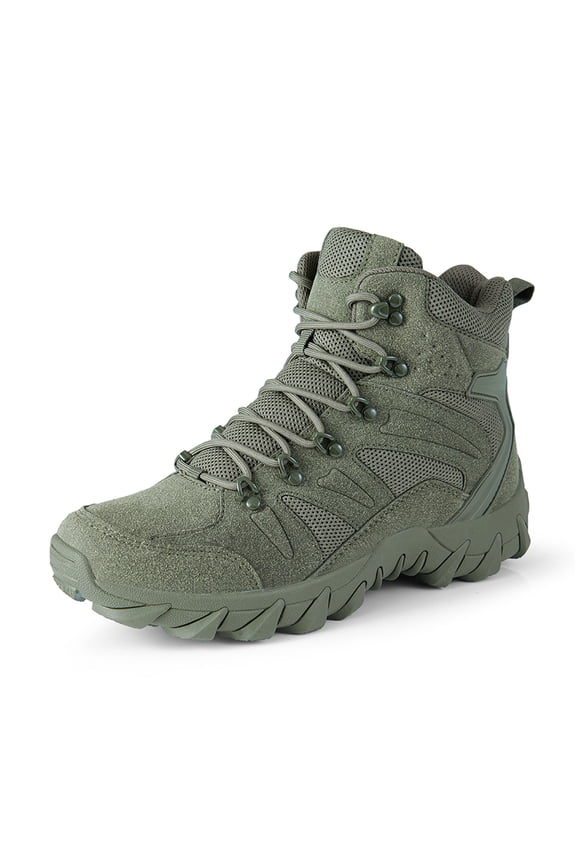 Men's Military Tactical Work Boots with Side Zipper, Desert Combat, Army Jungle, Outdoor Hiking Boots