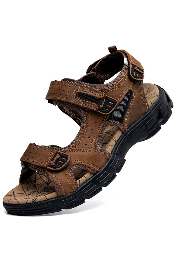 Men's Outdoor Sandals Beach Sandals Leather Closed Toe Fisherman Sandal