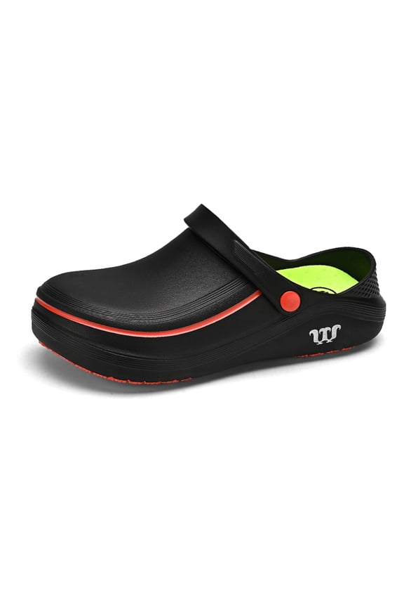 Men's Slip On Chef Shoes, Lightweight Closed Toe Non Slip Oil Resistant Waterproof Work Clogs with Cushioned Insole for Kitchen Restaurant Nursing Food Service