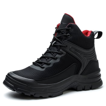 YOURDIARY Men's Steel Toe Safety Work Boots, High Top Slip Resistant Puncture Proof Kevlar Midsole Industrial Work Shoes for Construction Warehouse