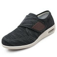thumbnail image 1 of YOURDIARY Men's Wide Width Shoes Adjustable Lightweight for Diabetic Edema Plantar Swollen Shoes, Black Gray 9, 1 of 5