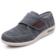 thumbnail image 1 of YOURDIARY Men's Wide Width Casual Walking Shoes, Adjustable Hook & Loop Lightweight Breathable Mesh Non Slip Air Cushion Sneakers, Dark Gray 13.5, 1 of 5