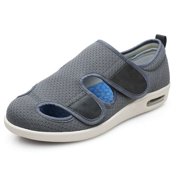 YOURDIARY Men's Wide Width Shoes with Adjustable Closure Lightweight for Diabetic Edema Plantar Fasciitis Bunions Arthritis Swollen Feet