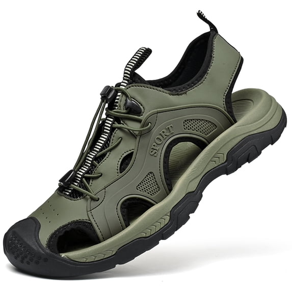 YOURDIARY Mens Comfort Outdoor Sport Sandals Closed Toe Hiking Walking Beach Water Shoes