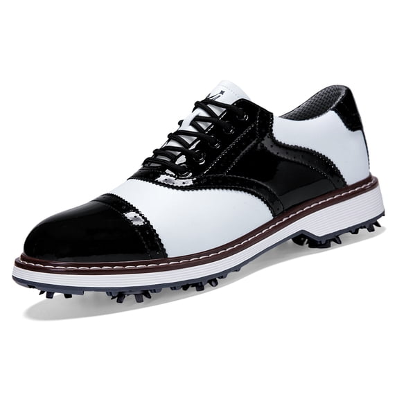 YOURDIARY Mens Golf Shoes Lightweight Comfortable Spiked Golf Sneakers for Outdoor Training Walking