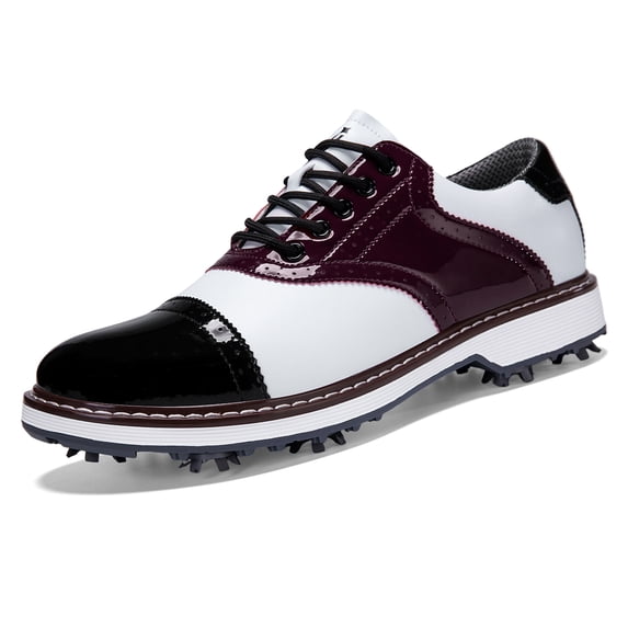 YOURDIARY Mens Golf Shoes Lightweight Comfortable Spiked Golf Sneakers for Outdoor Training Walking