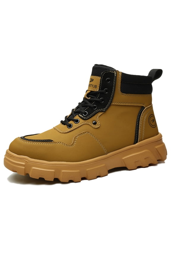 Mens Steel Toe Safety Work Shoes, Puncture Resistant & Non-Slip Industrial Construction Boots