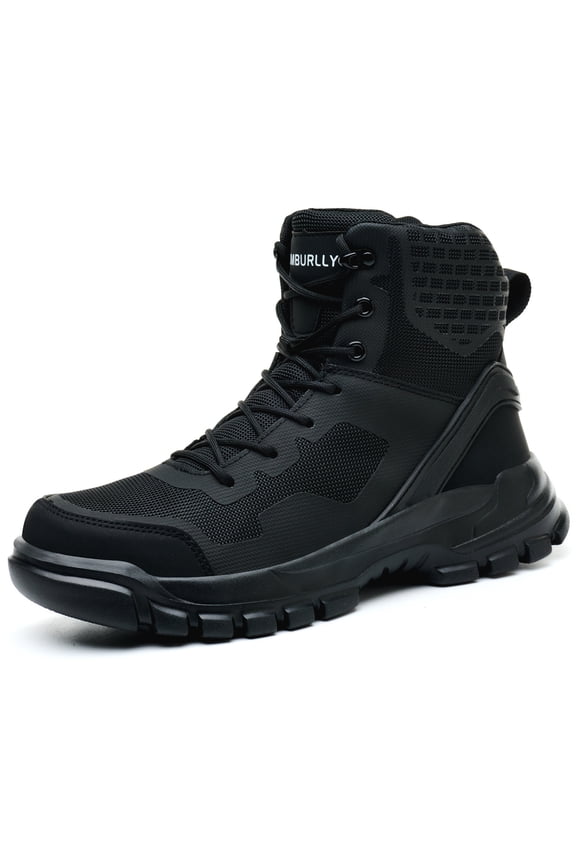 Mens Womens Steel Toe Work Boots, Lightweight Puncture Proof Slip Resistant Waterproof Industrial Safety Boots for Construction Warehouse
