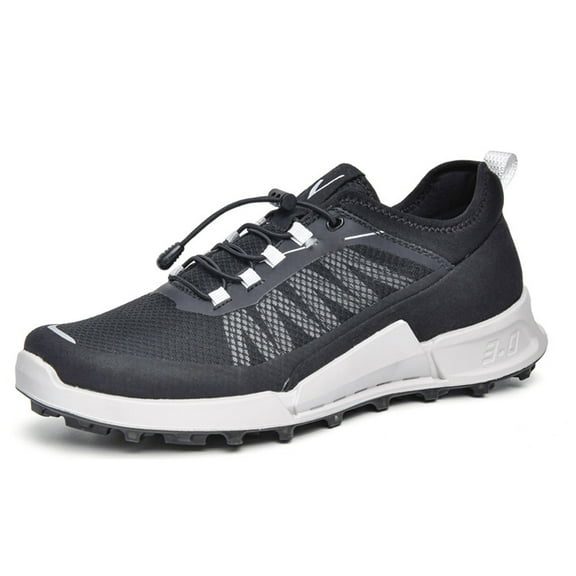YOURDIARY Wide Mens Golf Shoes Outdoor Mesh Breathable Spikeless Slip-on Shoes Training Sneakers