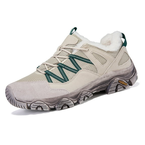 YOURDIARY Women Mens Winter Hiking Shoes Plush Snow Boots Comfortable Anti-Slip