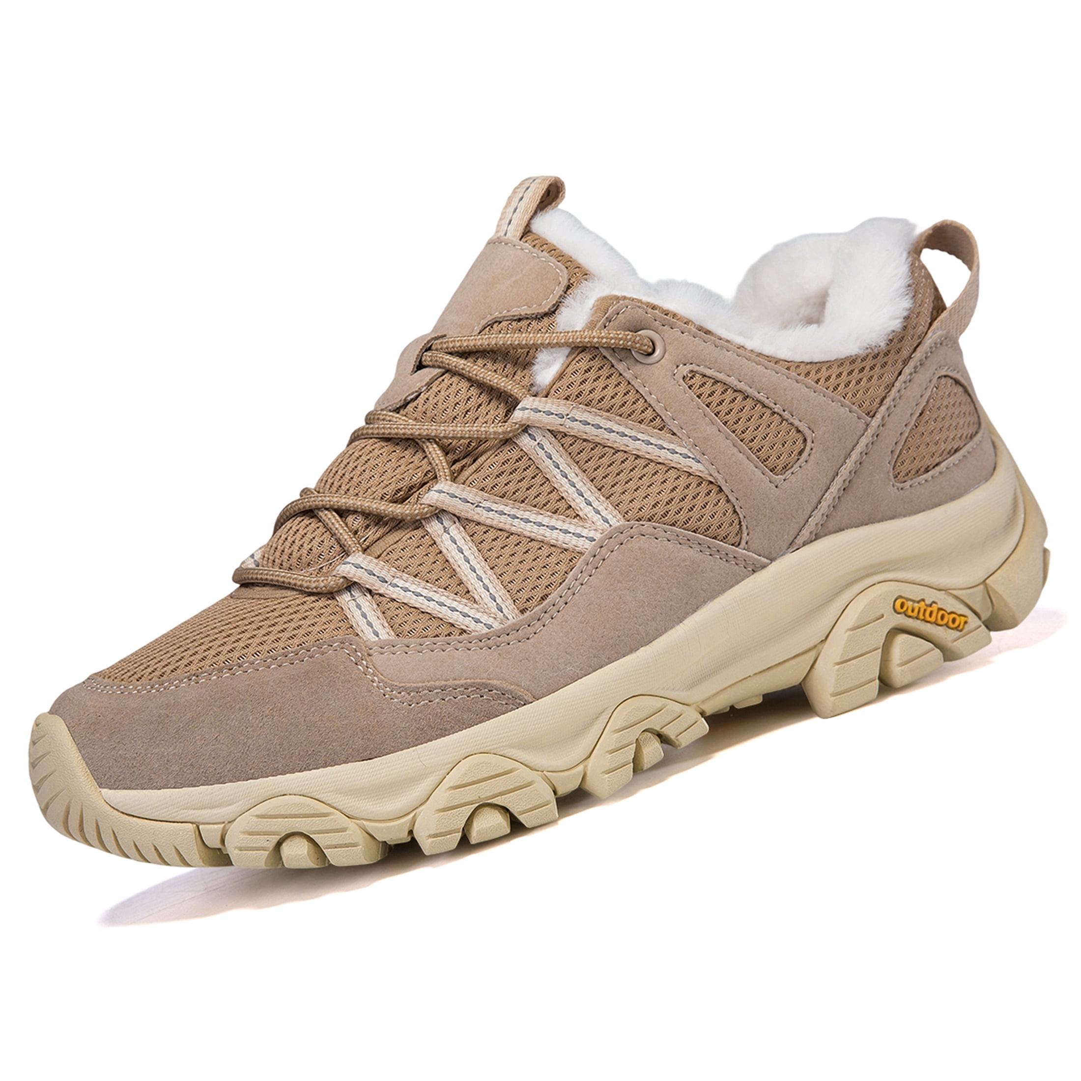 YOURDIARY Women Mens Winter Hiking Shoes Plush Snow Boots Comfortable Anti-Slip