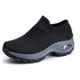 thumbnail image 1 of YOURDIARY Women's Fashion Sneakers Slip On Mesh Air Cushion Comfortable Wedge Easy Shoes Platform Loafers, 1 of 6