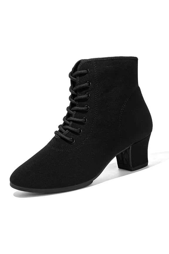 Women's Latin Dance Shoes Lace-Up Ballroom Modern Salsa Rhythm Teaching Practice Professional Performance Dance Shoes