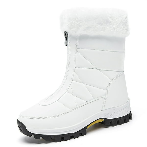 YOURDIARY Women's Mid-Calf Winter Snow Boot Outdoor Waterproof Cold Weather Faux Fur Boots