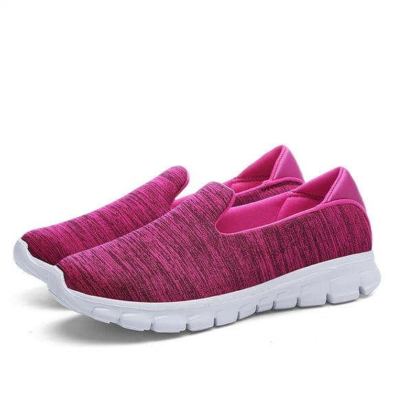 YOURDIARY Women's Slip On Loafers Comfort Low Vamp Casual Walking Shoes, Breathable Lightweight Wide Width Memory Foam Sole Sneakers