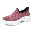 thumbnail image 1 of YOURDIARY Women's Slip-On Sneakers Wide Width Comfort Walk Joy Tennis Shoes Flats Pink, 1 of 5