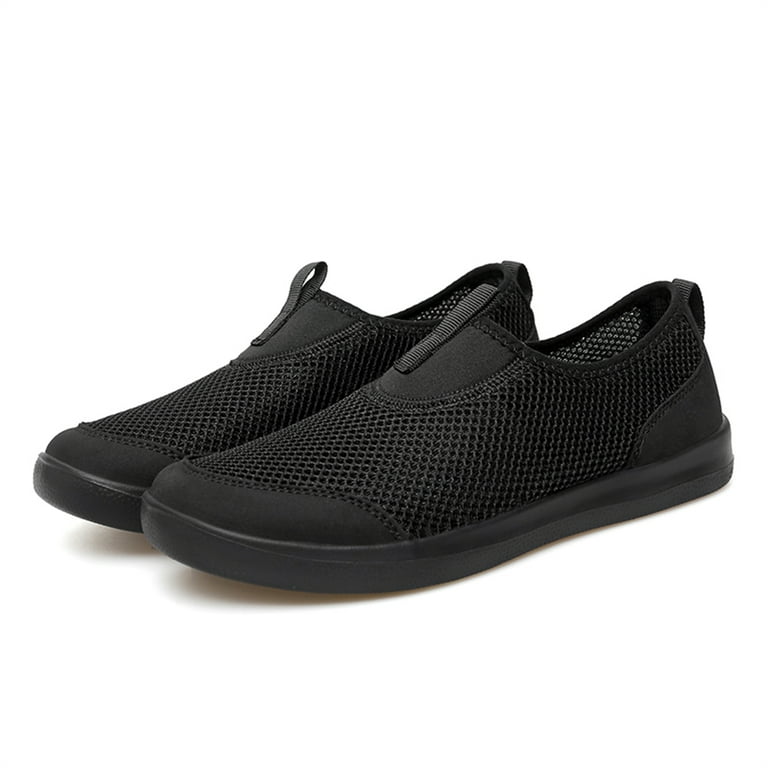 YOURDIARY Women's Slip-On Sneakers Wide Width Comfort Walking Shoes Casual  Flats Black