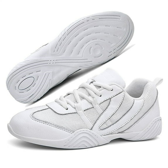 YOURDIARY Women's White Cheerleading Shoes Breathable Cheer Competition Sneakers Athletic Training Dance Tennis Walking Shoes