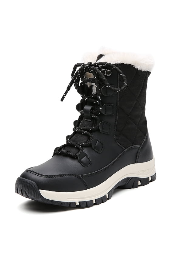 Women's Winter Snow Boots Waterproof Warm Faux Fur Lined Outdoor Walking Shoes