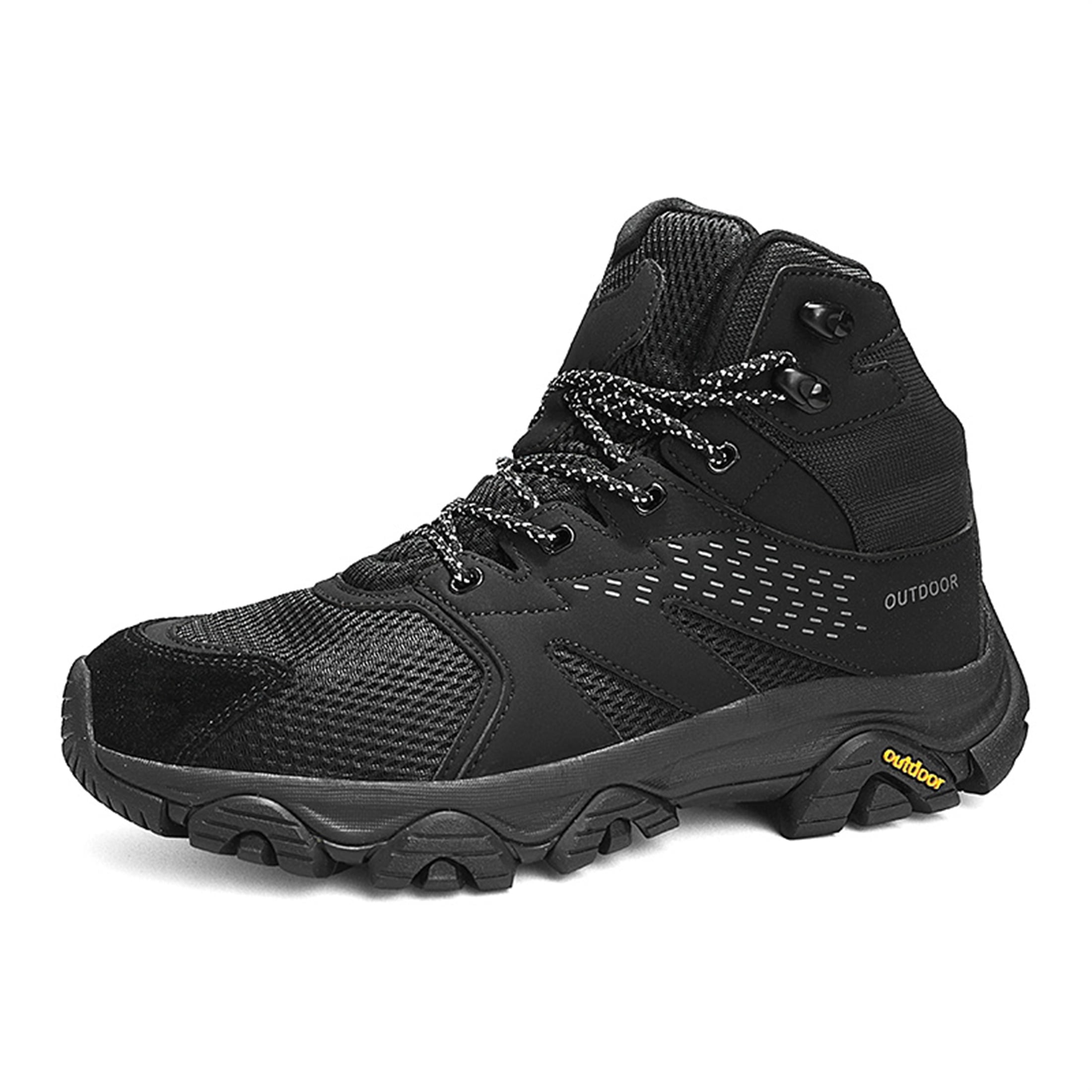 YOURDIARY Womens Mens High-Top Hiking Shoes Outdoor Breathable Anti-Slip Athletic Shoes Trekking Sneakers