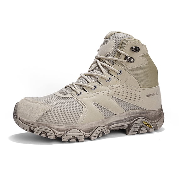 YOURDIARY Womens Mens High-Top Hiking Shoes Outdoor Breathable Anti-Slip Athletic Shoes Trekking Sneakers