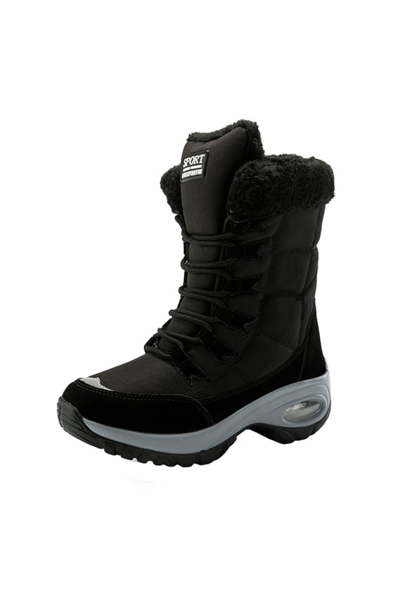 Womens Snow Boots Winter Comfortable Warm Waterproof Outdoor Boots Faux Fur Lined Lace-Up