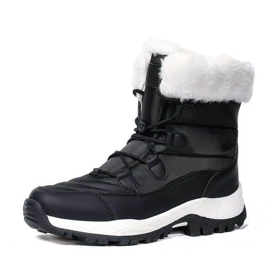 YOURDIARY Womens Snow Boots Winter Waterproof Warm Fur Lined Mid-Calf Boots Comfortable Outdoor Anti-Slip Walking Shoes