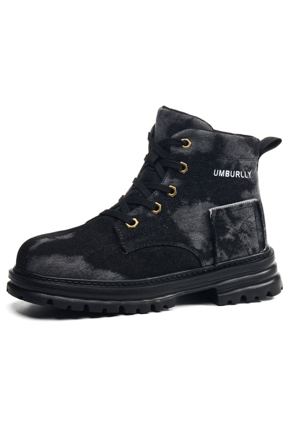 Womens Steel Toe Work Shoes, Lightweight Breathable Canvas Safety Shoes, Puncture Proof Non Slip High Top Protective Work Boots for Warehouse Factory Construction Gardening Casual Outdoor
