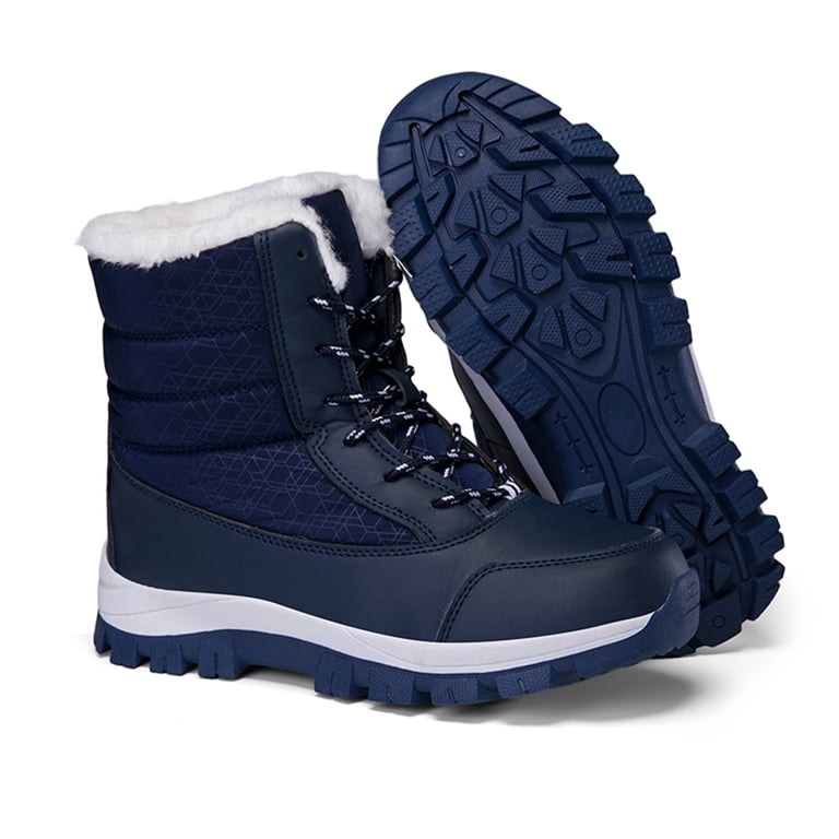 Waterproof Snow Boots Mid-Calf Slip On Fur Lining Anti-Skid Amazon.com | Nxdxqsn Snow Boots,Waterproof,Warm Plush Lined  main image 2