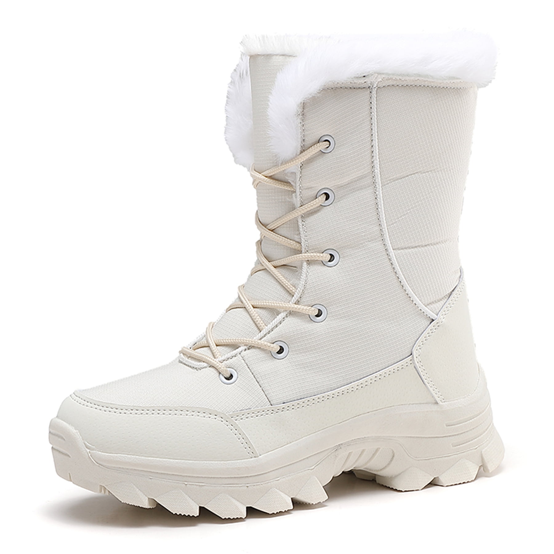 YOURDIARY Womens Winter Snow Boots Waterproof Warm Walking Shoes Mid-Calf Hiking Booties Faux Fur Lining