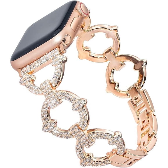 YOURSEA Band Compatible with Apple Watch Band 38mm 40mm 41mm 42mm 44mm 45mm 49mm, Jewelry Metal Strap with Bling Diamond Rhinestone Bracelet Wristband for iWatch Series 9 8 7 6 5 4 3 2 1 SE