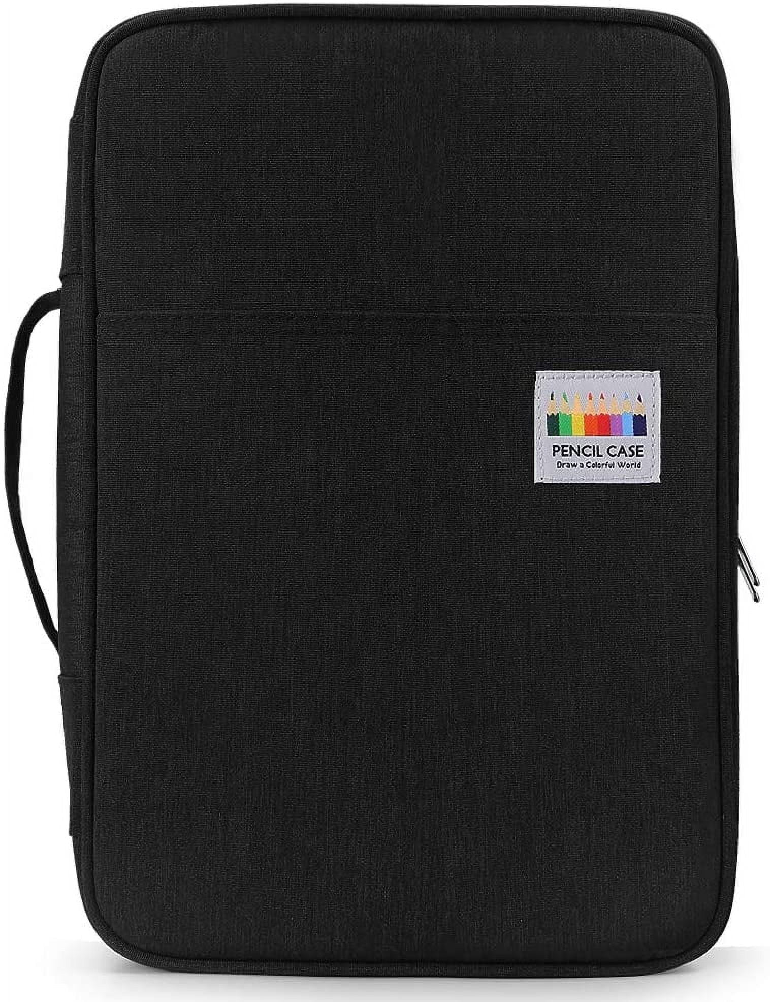 YOUSHARES 300 Slots large Colored Pencil Case - Big Capacity Pen Case Organizer with Multilayer Holder for Gel Pen & Prismacolor Colored Pencils (Black)