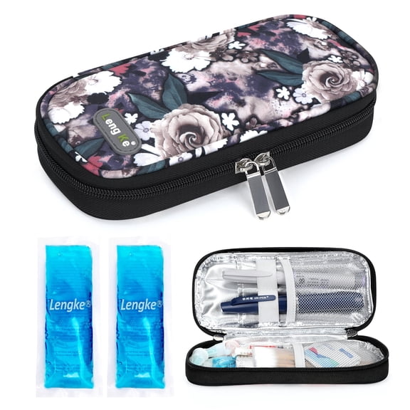 YOUSHARES Insulin Cooler Travel Case - Portable Refrigerated Medicine Case for Insulin Pen, Medication and Diabetic Supplies with 2 TSA Approved Ice Pack