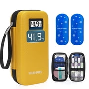 YOUSHARES Insulin Cooler Travel Case with Temperature Display, GLP-1 Diabetic Medicine Cooling Bag for Mounjaro, Refrigerated Diabetes Storage Kit with 2 TSA Approved Ice Pack