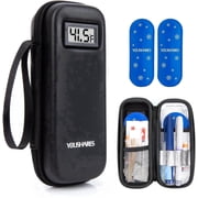 YOUSHARES Insulin Cooler Travel Case with Temperature Display - Refrigerated Medicine Cooling Bag with 2 TSA Approved Ice Pack, Medication Pen Diabetic Supplies