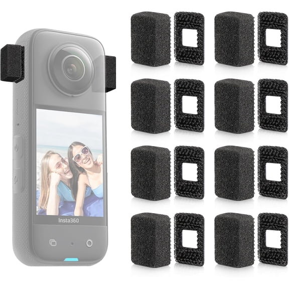 YOUSHARES Mic Wind Muff for Insta360 - 8Pcs Wind Muff for Insta360 X3 X4, Premium Wind Noise Reduction Cover for Crisp Audio, Easy Installation and Durable Design, Compatible X3 or X4 Camera
