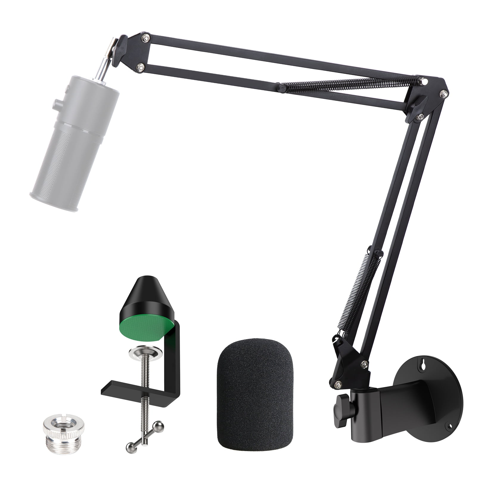 YOUSHARES Razer Seiren X Wall Mount Boom Arm - Wall Mount Microphone Holder for Razer Seiren X Mic, Vertical Surface Mount and Freely Swiveling Metal Wall Mount Clip Suitable for Saves the Desk Space